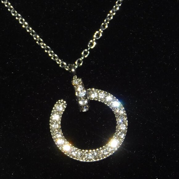 Vince Camuto Ayla Necklace New In Box Silvertone With Crystals - Picture 3 of 5